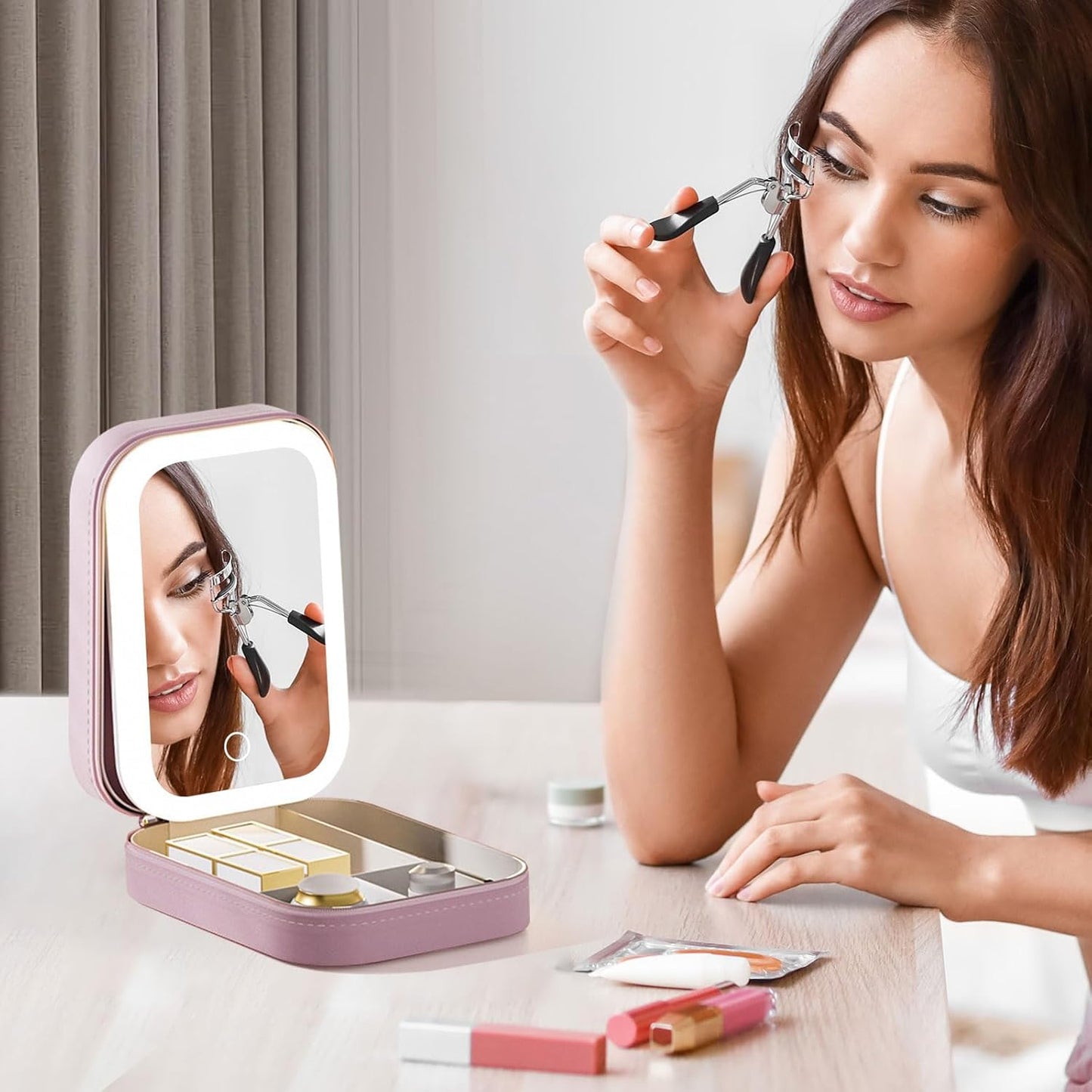 Small Travel LED Makeup Mirror