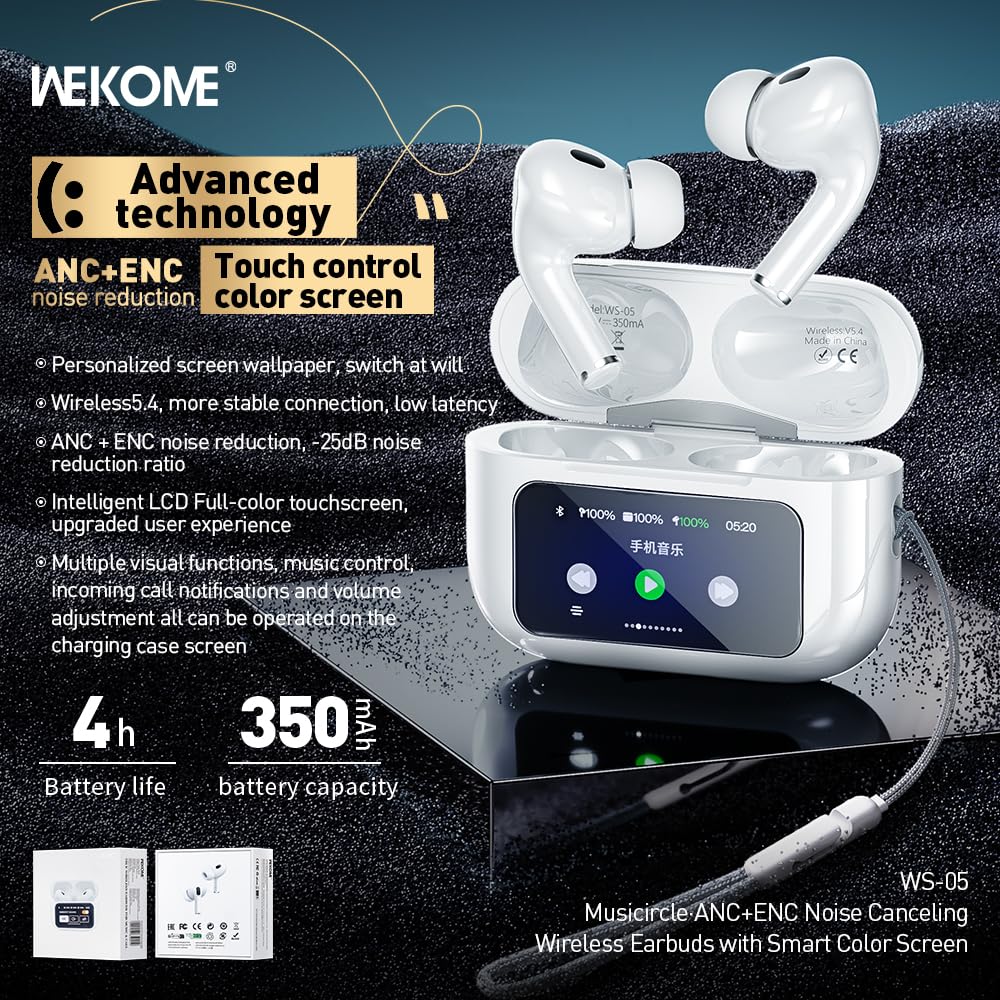 Bluetooth wireless earpod with display