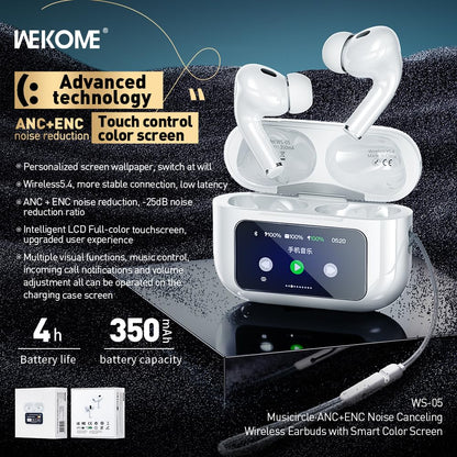 Bluetooth wireless earpod with display