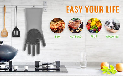 Dishwashing Gloves Combo – Steel Wire + Silicone (2 Pairs)